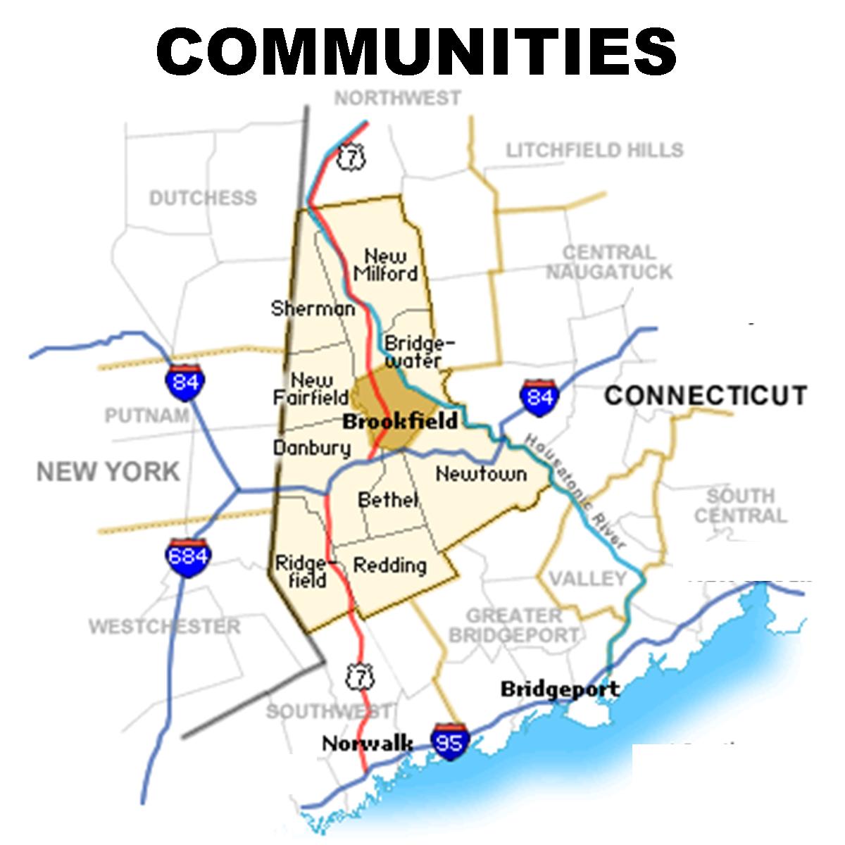 Greater Danbury Connecticut Map